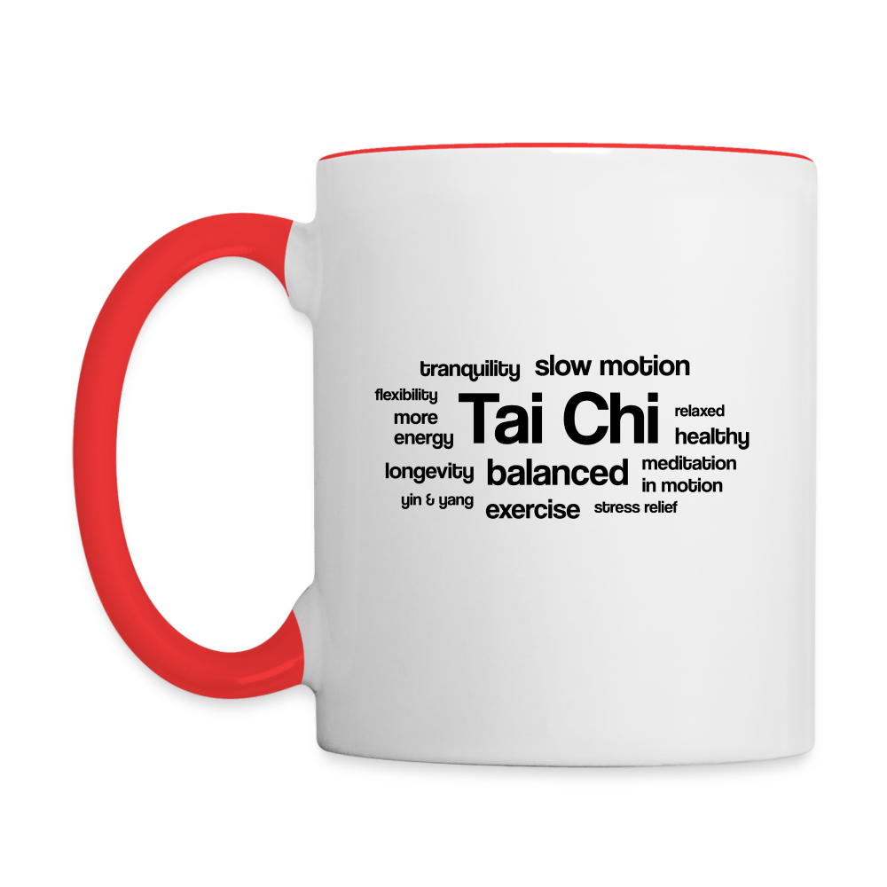 Tai Chi Health Benefits Mug - white/red