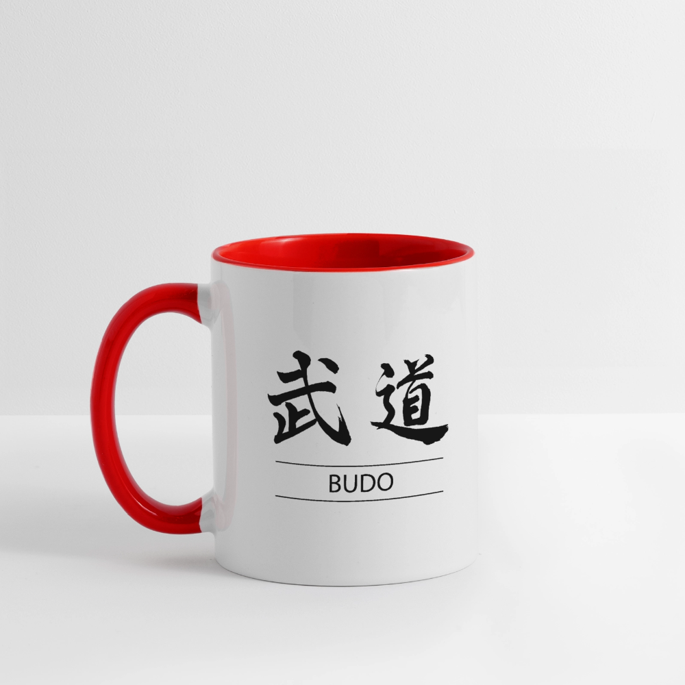 Budo Kanji Coffee Mug - white/red