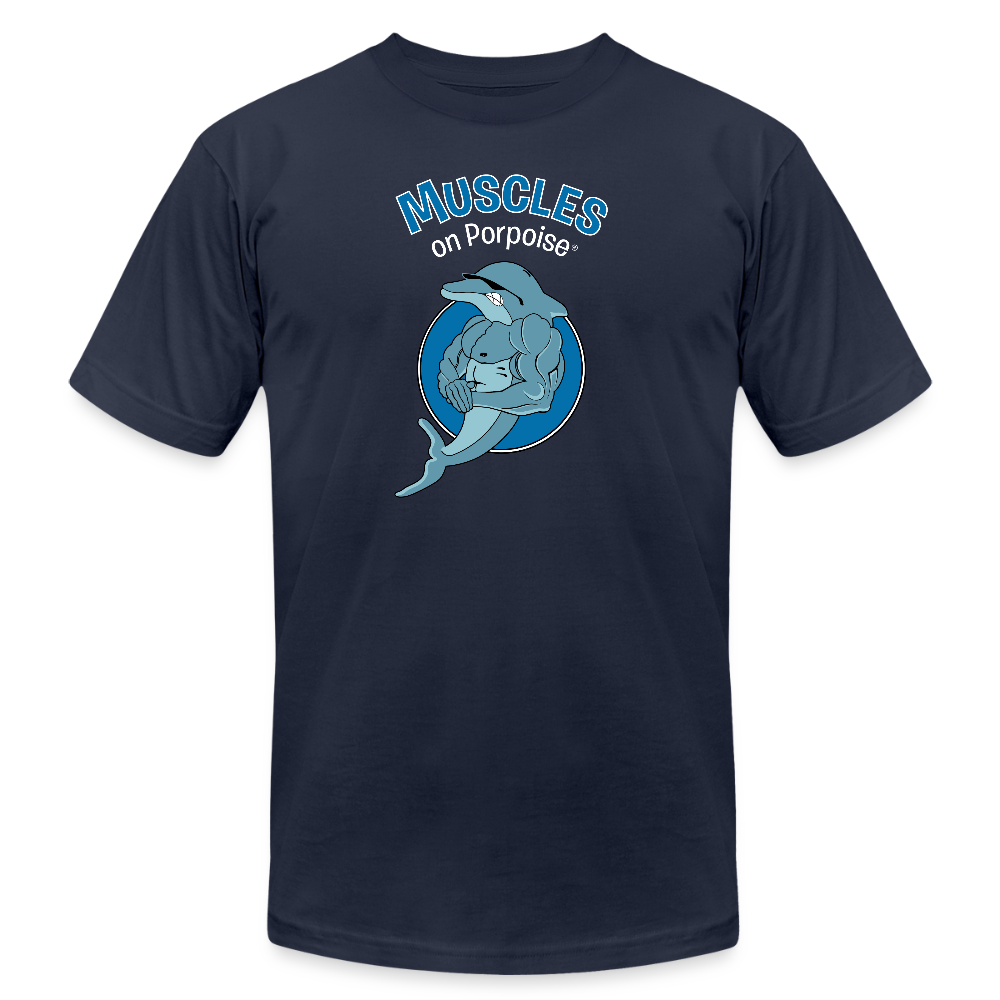 Muscles on Porpoise Men's Jersey T-Shirt - navy