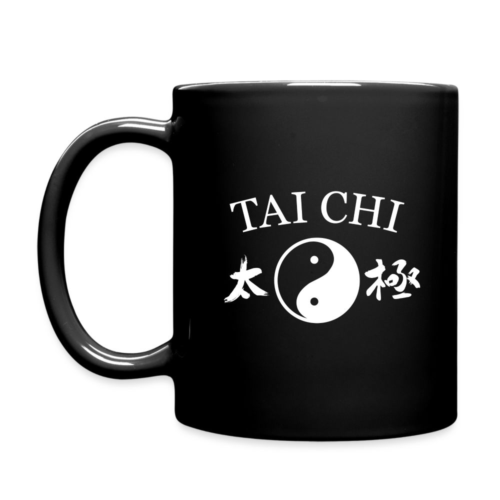 Tai Chi Kanji/Yin and Yang Coffee Mug - black