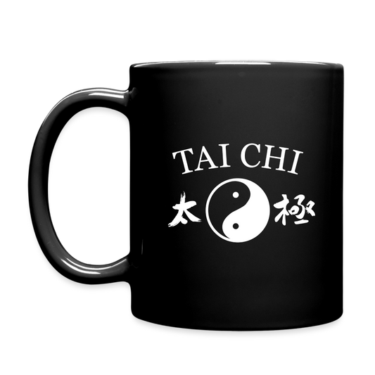 Tai Chi Kanji/Yin and Yang Coffee Mug - black