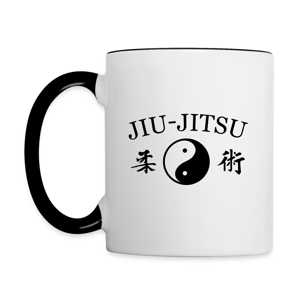 Jiu-Jitsu Kanji/Yin and Yang Coffee Mug - white/black
