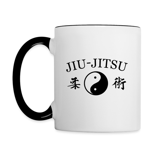 Jiu-Jitsu Kanji/Yin and Yang Coffee Mug - white/black