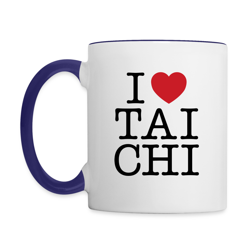 I Love Tai Chi Coffee Mug - white/cobalt blue