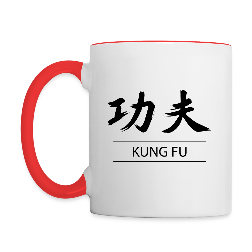 Kung Fu Kanji Coffee Mug - white/red