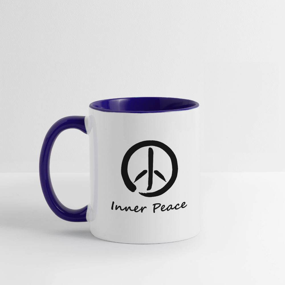 Inner Peace Coffee Mug - white/cobalt blue