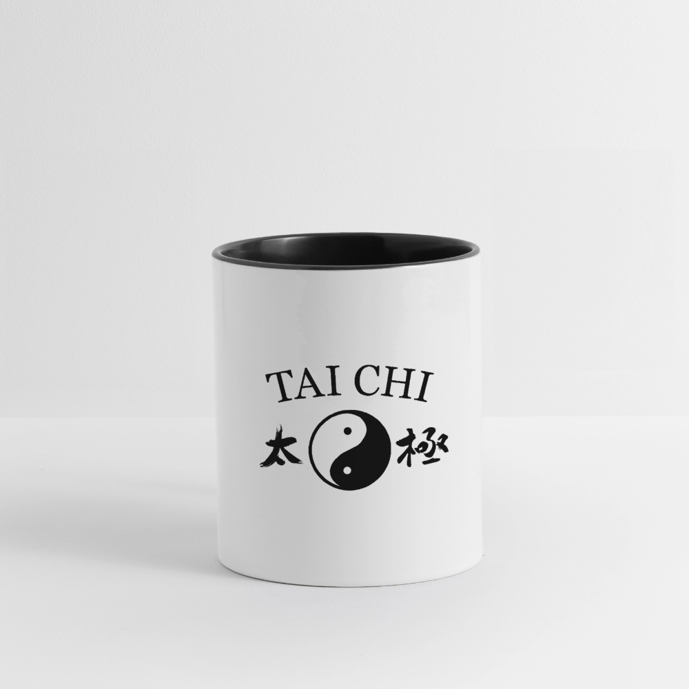 Tai Chi Kanji/Yin and Yang Coffee Mug - white/black