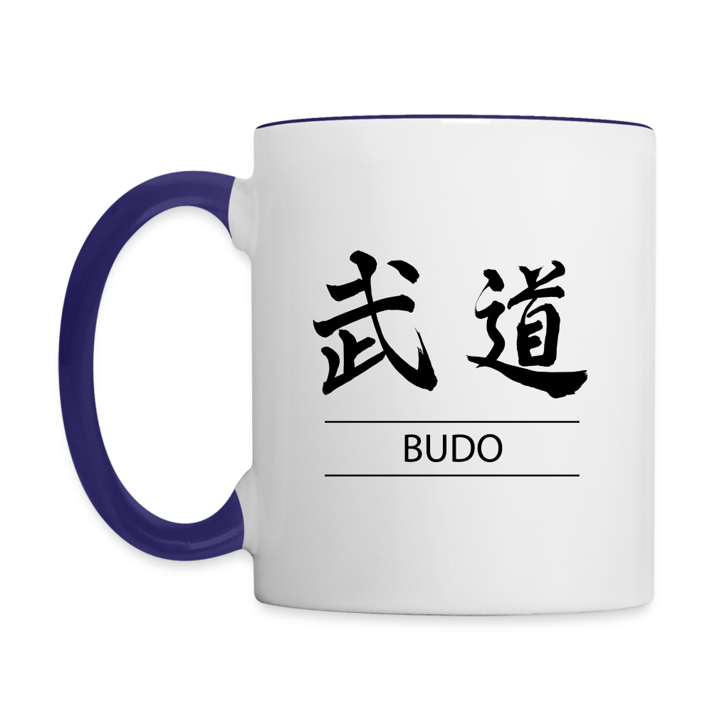 Budo Kanji Coffee Mug - white/cobalt blue