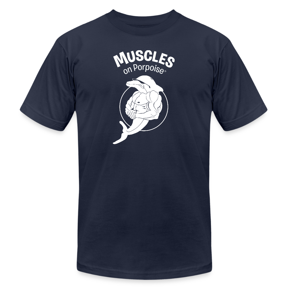 Muscles on Porpoise Men's Jersey T-Shirt - navy