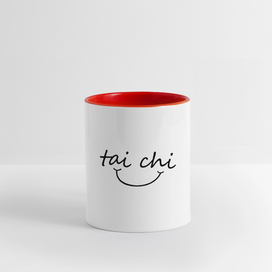 Tai Chi Smile Mug - white/red