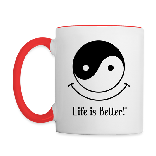 Yin and Yang Life is Better!® Mug - white/red