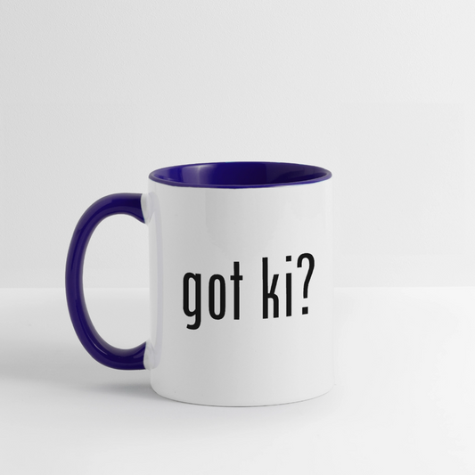 Got Ki? Coffee Mug - white/cobalt blue