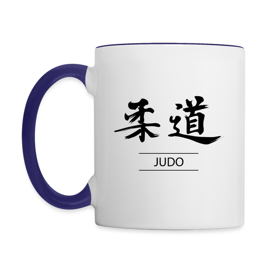 Judo Kanji Coffee Mug - white/cobalt blue