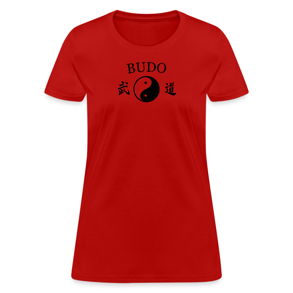 Budo Yin and Yang Kanji Women's T-Shirt - red
