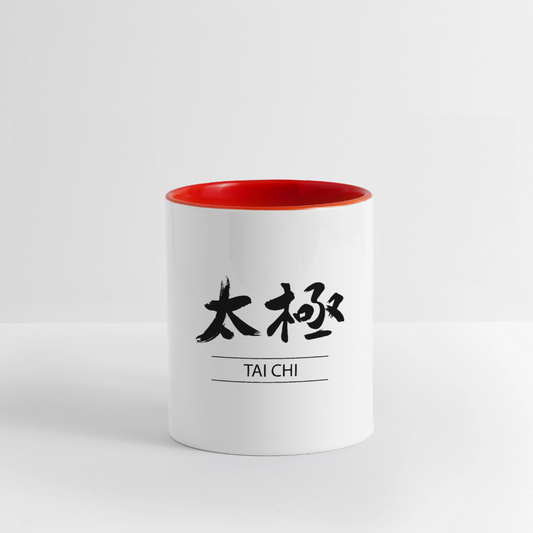 Tai Chi Kanji Mug - white/red