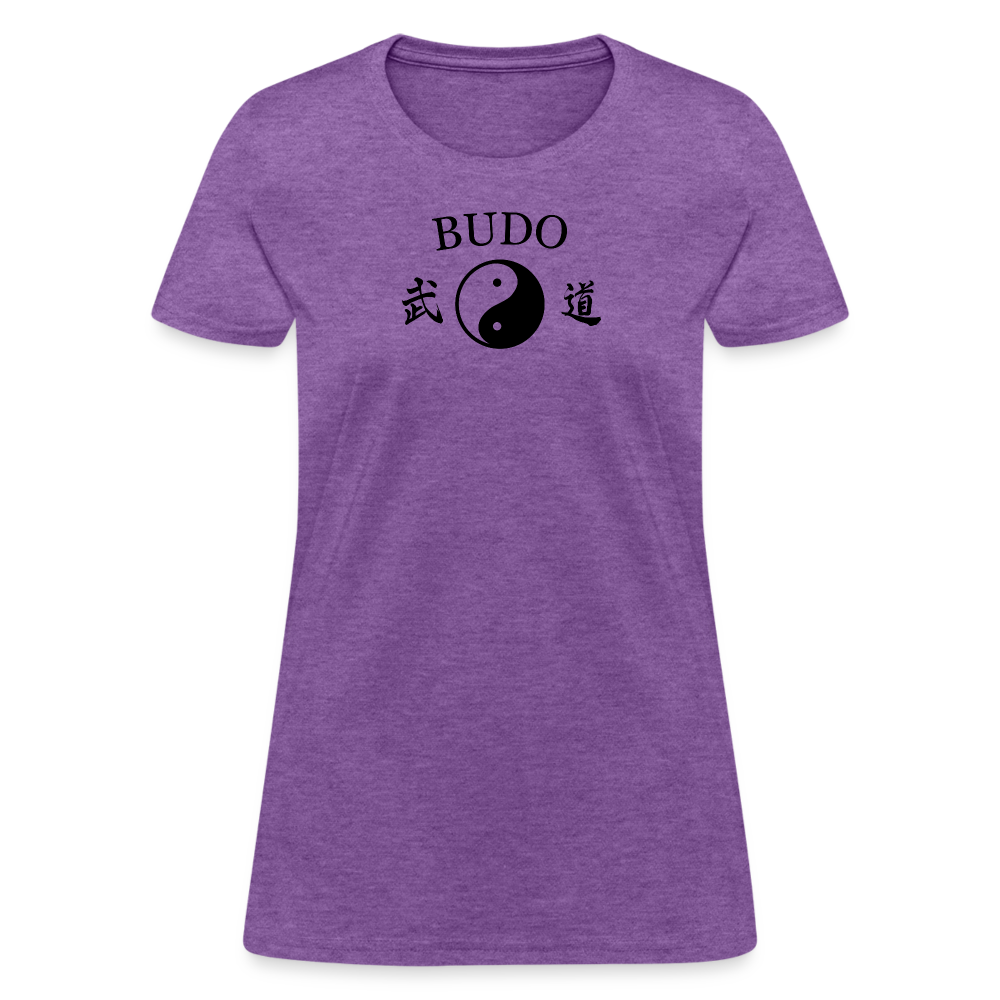 Budo Yin and Yang Kanji Women's T-Shirt - purple heather