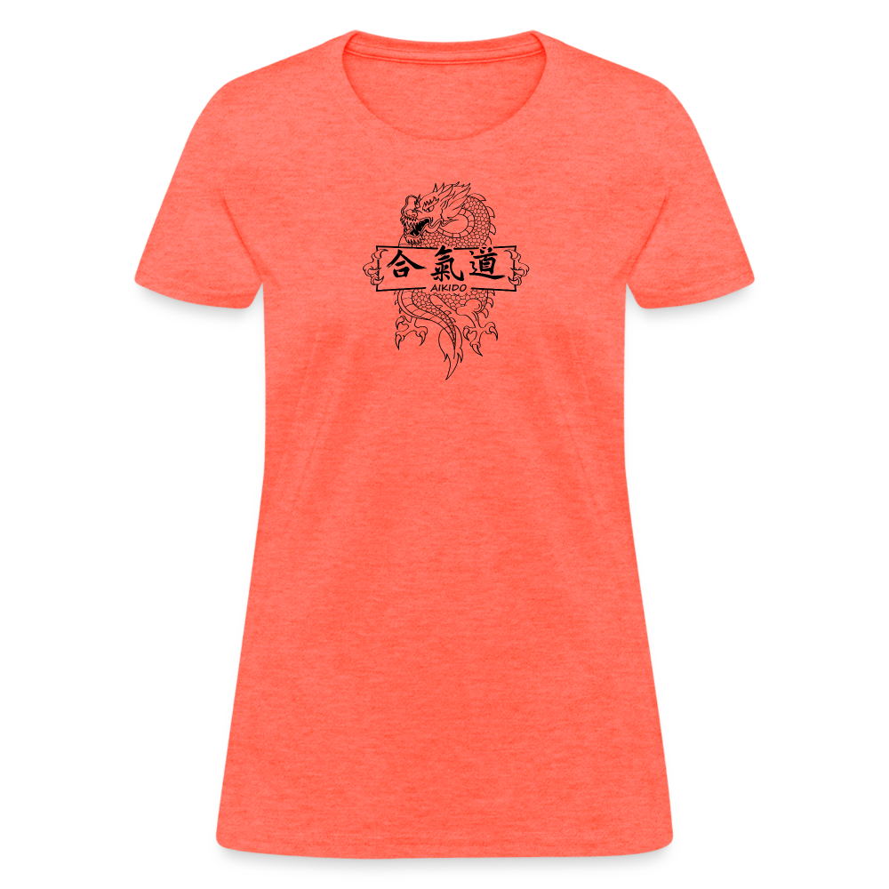 Dragon Aikido Women's T Shirt - heather coral