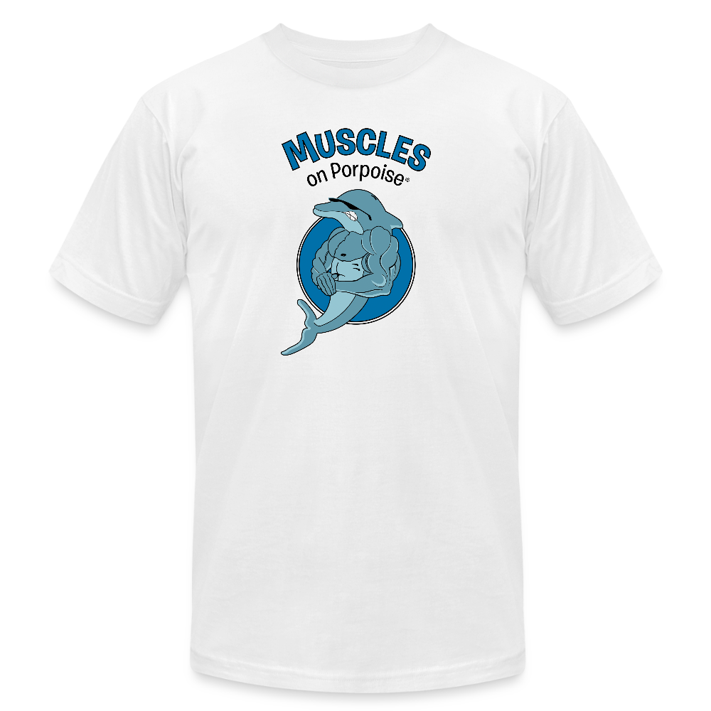 Muscles on Porpoise Men's Jersey T-Shirt - white