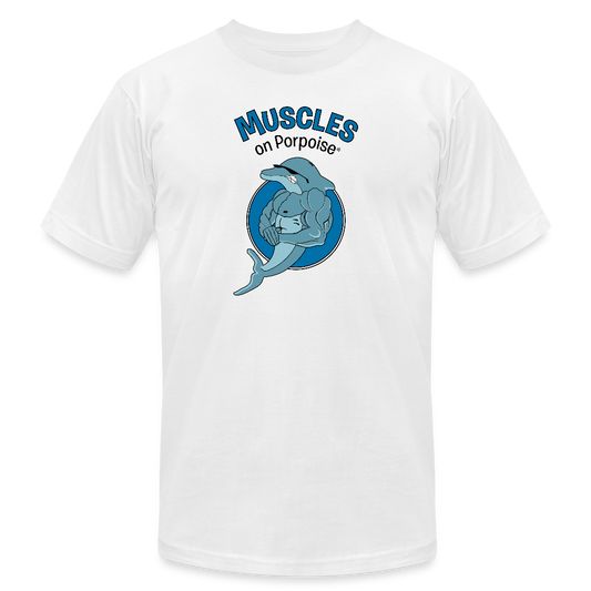 Muscles on Porpoise Men's Jersey T-Shirt - white