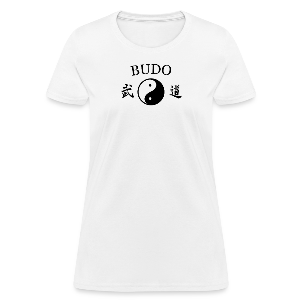 Budo Yin and Yang Kanji Women's T-Shirt - white