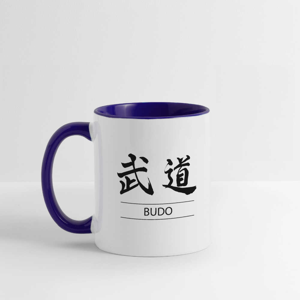 Budo Kanji Coffee Mug - white/cobalt blue