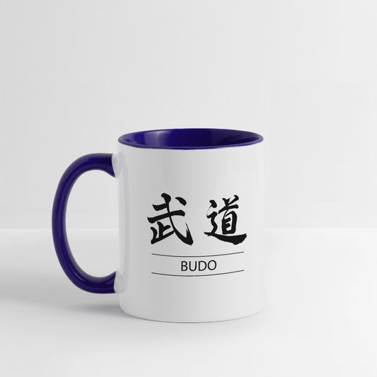 Budo Kanji Coffee Mug - white/cobalt blue