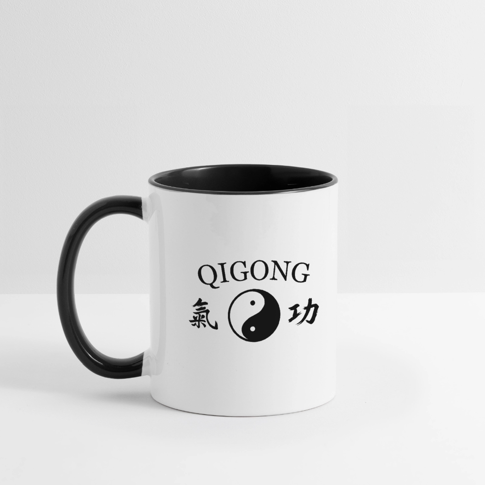 Qigong Kanji/Yin and Yang Coffee Mug - white/black